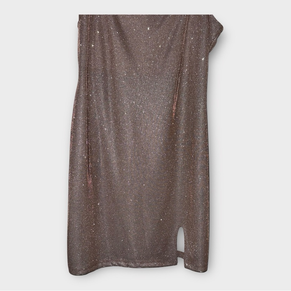 Q NWT Sparkling Brown Slip Dress - Picture 8 of 11